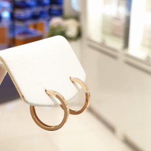 미니골드  14K 미듐심플 링귀걸이 14mm ECPM4071