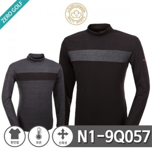 루이스티크라운 LOUIS CANADA   캐나다 신축성 무지 하프넥 긴팔티셔츠 Model No_N1-9Q057