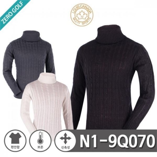 루이스티크라운 캐나다 꽈베기 목폴라 니트 티셔츠 Model No_N1-9Q070