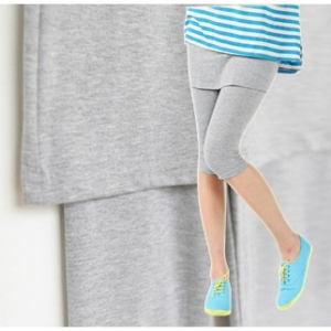 아웃사이즈 베이직 7부 치마 레깅스_BN051