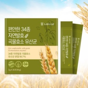 랩온랩 34종 자연 발효 곡물 효소 유산균 소화 3g 30포