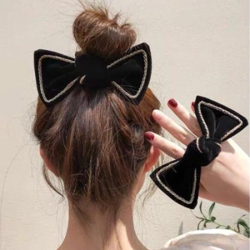 아트박스 벨쉬 벨벳 리본 포인트 헤어밴드 머리핀_2509877