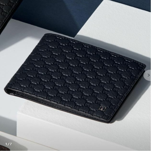 닥스 ACC 쇼핑백동봉 네이비 엠보가죽 미니DD로고 반지갑 DBWA2E373