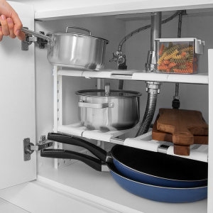 비스토어  2단 싱크인 주방정리 선반 2color