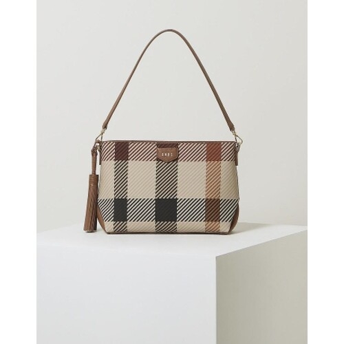 닥스 여성 GREAT HOUSE CHECK PVC 브라운 빅하우스체크 숄더백_DCBA2E686W2