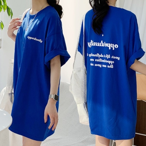 티데일리 남녀공용 오퍼튜니티 오버핏 17수 빅사이즈 라운드 반팔 티셔츠 로얄블루 M