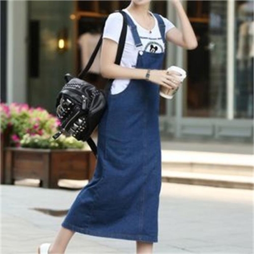 오노마 ONM 데일리 여성 데님 어깨끈 조절 캐주얼 멜빵 롱 치마 8117847