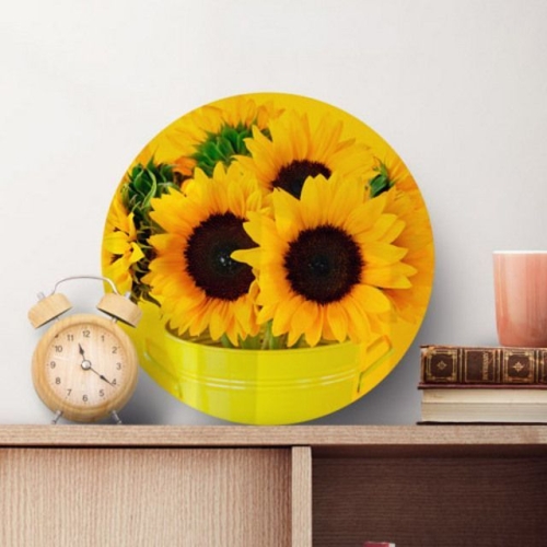 꾸밈  ce301-원형아크릴액자_아기자기노란꽃