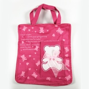 곰돌이 보조가방 신발주머니 리본곰 책가방 유치원