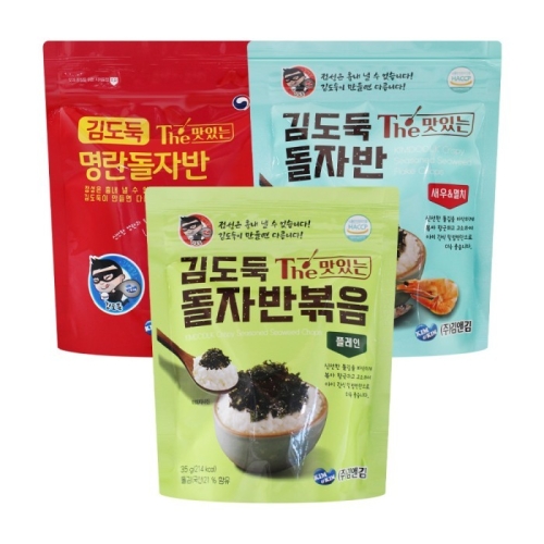 좋은세상  김도둑 The 맛있는 돌자반볶음 3종 기본+명란+새우멸치 35gx3개