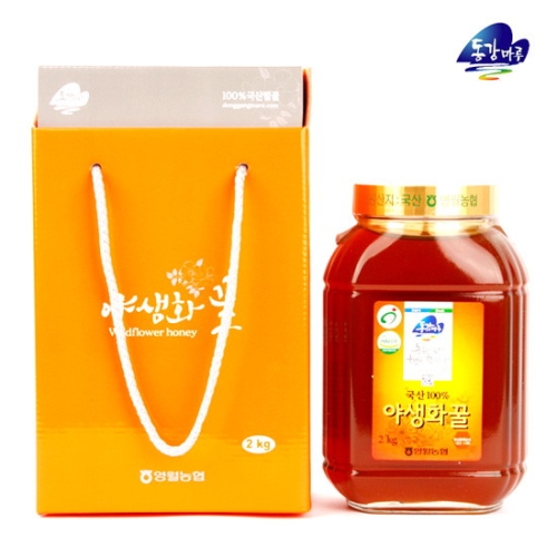 영월농협 영월 동강마루 야생화꿀 병2kg 손잡이박스