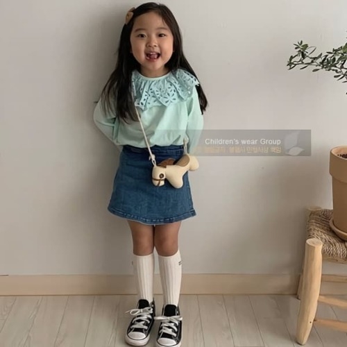 여아 유아 아동 봄 데님 스커트 치마 바지