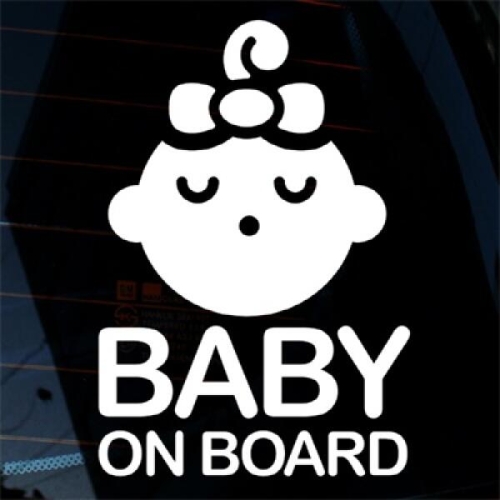 뭉키데코  베이비 여아 BABY ON BOARD 스티커