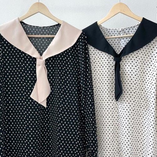 시드마켓 도트 타이 블라우스 203G585S 빅사이