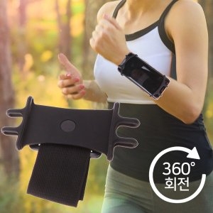 파티공구  휴대폰 팔목 밴드 블랙 핸드폰 거치대 운동 등산 러닝