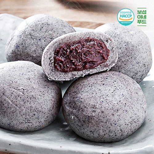 보섭이네푸드  HACCP인증 흑미 안흥찐빵 1.6kg 25개,국산팥