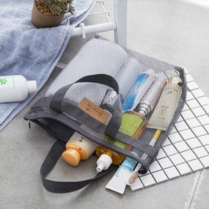 더블 포켓 헬스장 샤워 가방 실내 수영장 목욕 메쉬백 수영 매쉬 그물망 사우나 파우치 그물 물빠짐 망사 비치 백 손 다용도..