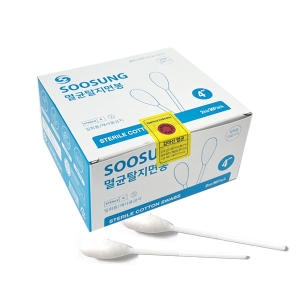 수성 멸균탈지면봉 4인치 1포2매x30봉 구강청결용