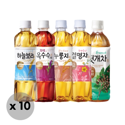 웅진식품 차음료 500ml 10펫 결명자 헛개 옥수수수염 하늘보리