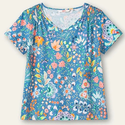 오일릴리 플라워 패턴 티셔츠 OWBSATS007-52