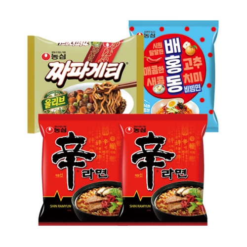 농심  신라면10개 + 짜파게티5개 + 배홍동비빔면4개