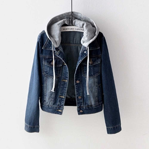 QEO985688청카바 여성 외투 캐주얼 자켓 코디 데님 후드 아우터 진청