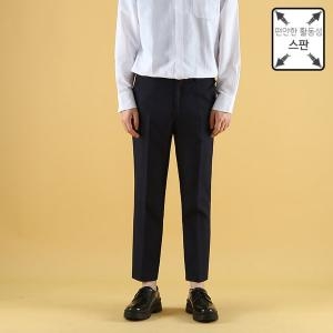 시크릿 옆밴딩 프리미엄 링클프리 스판 네이비 슬랙스 JSL221