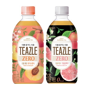 웅진 티즐 제로 블랙자몽티 + 피치우롱티 500ml 10+10개
