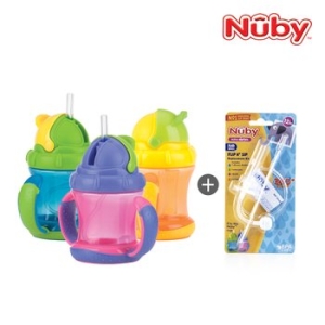 누비 추달린 빨대컵 210ml 리필 SET