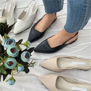 노멀 데일리 스틸레토 여성 플랫 슬링백 RJ-x727