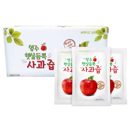 해인S&B 영주 햇살듬뿍 사과즙 100ml 30포