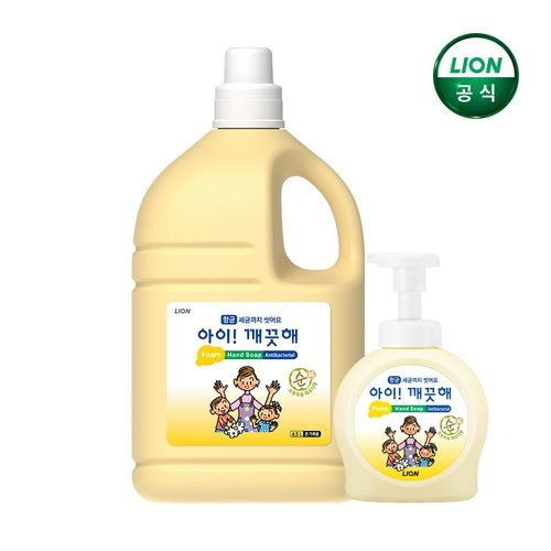 아이깨끗해 핸드워시 순 4.5L 1개 + 순 490ml 용기 1개