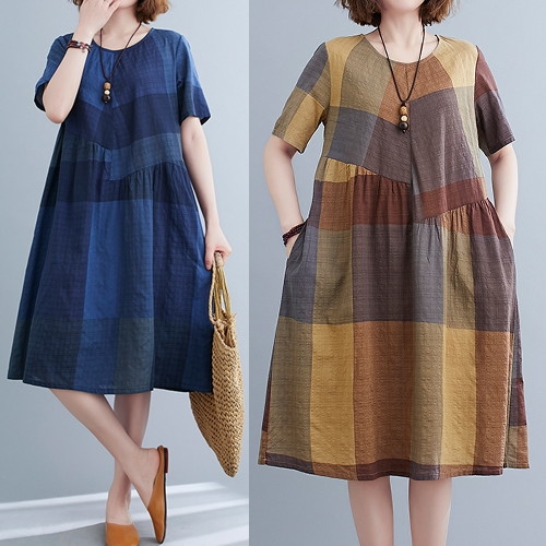 바바라옷장 229105 린넨면 롱 원피스 빅사이즈 오