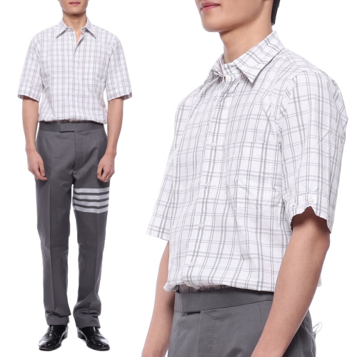 톰브라운 클래식 체크 반팔 셔츠_MWS002A0787703522S
