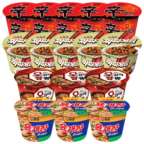 농심  신라면큰사발5개 + 짜파게티큰사발5개 + 오징어짬뽕큰사발3개 + 육개장큰사발3개