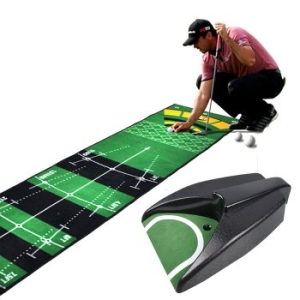 3M  와이드 골프퍼팅매트+자동 리턴홀컵세트 골프연습장 퍼팅연습기 실내연습 골프공 필드 실전연습 훈련