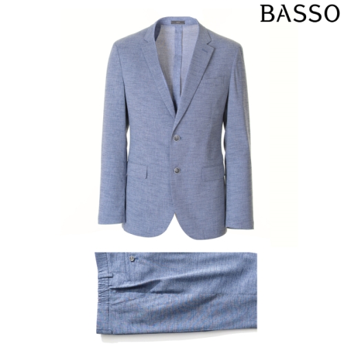 바쏘 린넨 아이스 멜란지 스트레치 셋업 세트 BSV2MJ96ABSV2MP96A _P3016742