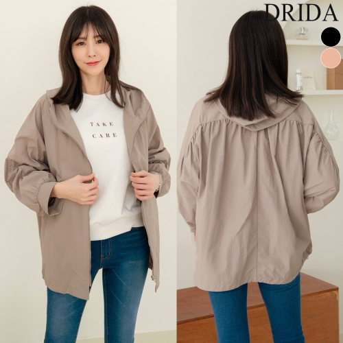 드리다  드리다 DJ21110 여성 봄 가을 하이카라 빅사이즈 하프 사파리 점퍼 엄마옷 50대 중년 M-7XL 큰옷