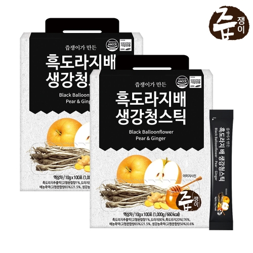 즙쟁이 흑도라지배 생강청스틱 10g 100포