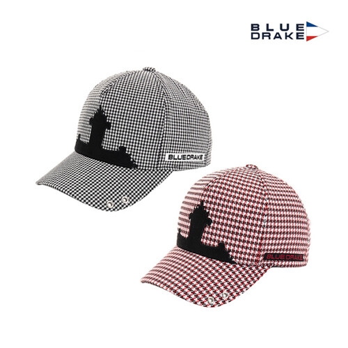 럭스골프  블루 드레이크 남성 체크무늬 골프모자  DL1HACA04