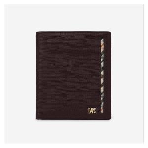 닥스 남성 다크브라운 체크 포인트 중지갑_DBWA0E913W3