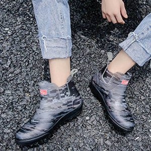 OEM 개성 레인 부츠 앵클 남자 카모 낚시 방수 신발   W5F9A07