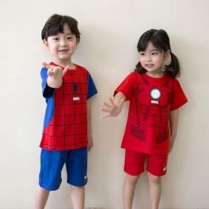 마블 국내생산 스파이더맨 유아동 긴팔 실내복 홈웨어