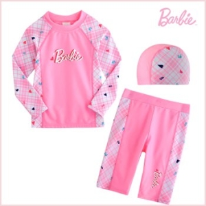 바비  핑크체크 5부 래쉬가드 (BBAR7322K)