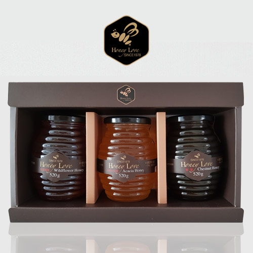 부자꿀벌농원 허니러브 2호 세트 아카시아꿀520g,밤꿀520g,잡화꿀 520g