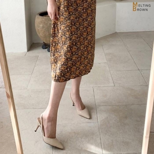 멜팅브라운 로즈블로썸 ROSEBLOSSOM      여자 슬링백 여성 봄 구두 하이힐 7cm K824  6522122