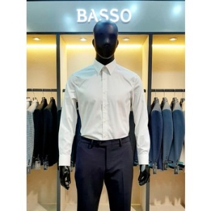 바쏘 기본 카라 남성 드레스셔츠 화이트