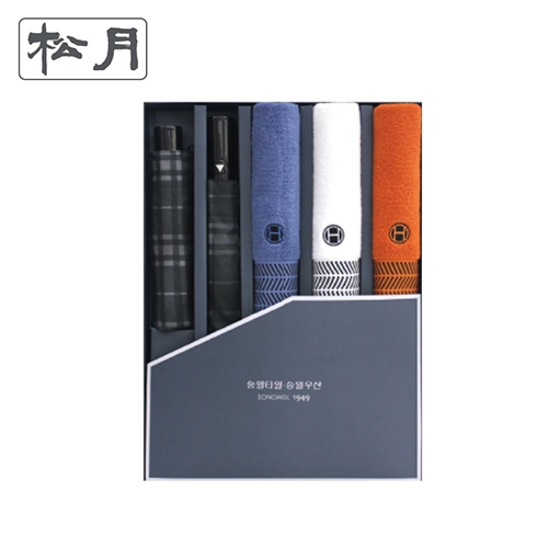 송월타월  타월우산 5매선물세트3단 모던체크1+2단 모던체크1+어로우3랜덤