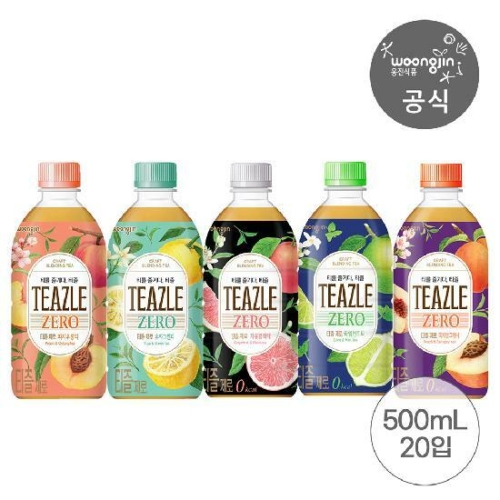 웅진식품 티즐 스파클링 제로 피치우롱티 500ml