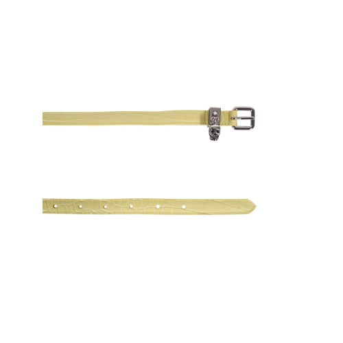 알렉산더맥퀸 SS22 벨트 DOUBLE BELT WITH SKULL AND PAVE YELLOW 687079 1HB0Y7321